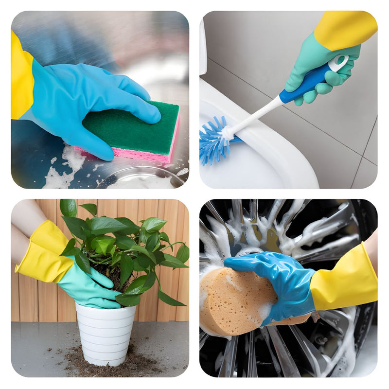 Guantes de Limpieza de Látex Reutilizables (1 Par).