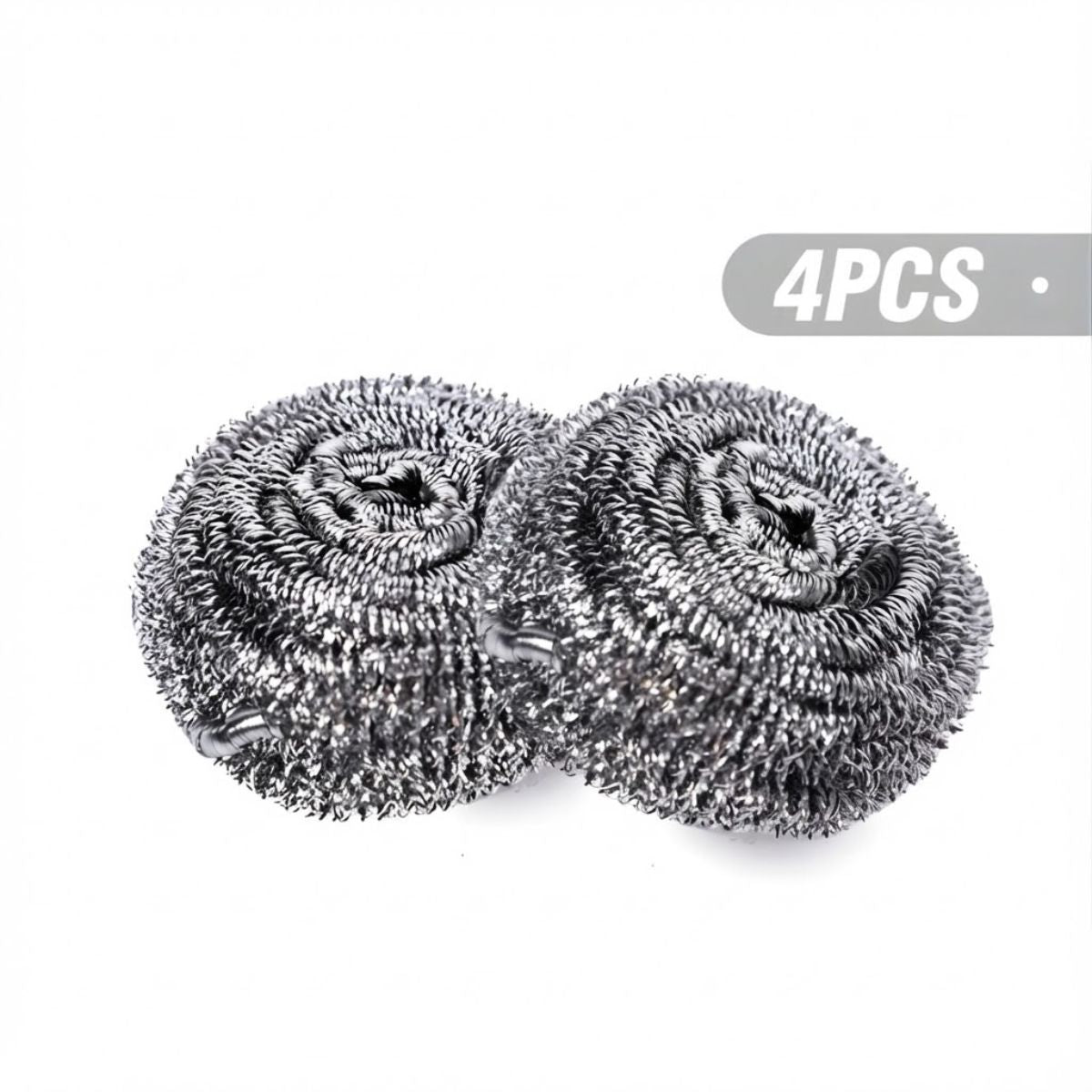 Brillo para Fregar (20g). Pack de 4 unidades. Fibra Metálica de Acero Inoxidable.