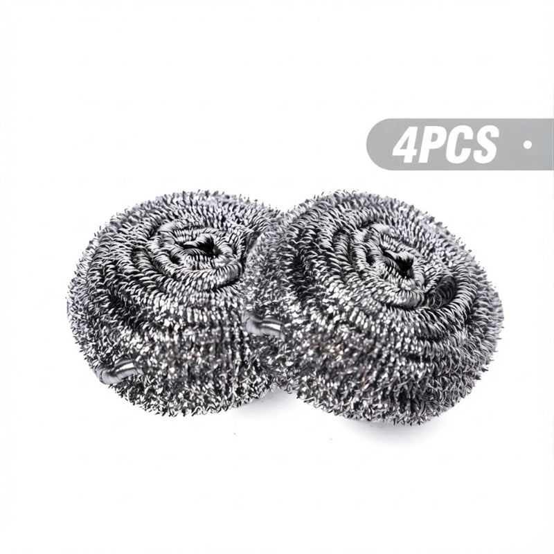 Brillo para Fregar (20g). Pack de 4 unidades. Fibra Metálica de Acero Inoxidable.