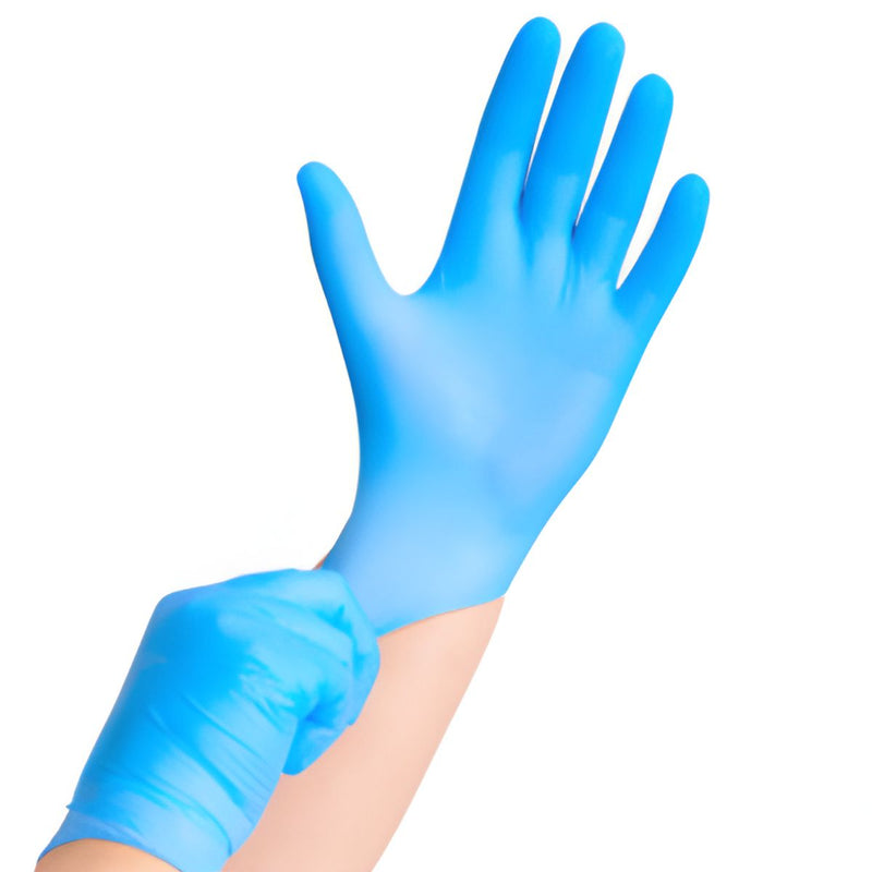 Guantes Desechables de Nitrilo (50 Pares) Talla L. Color azul.