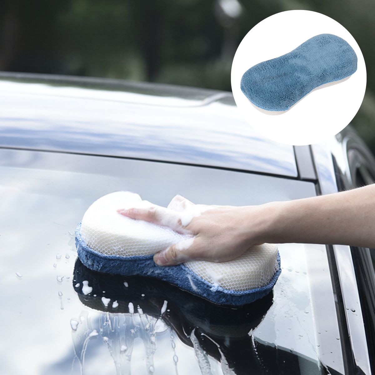 Esponja de Microfibra 2 en 1 multiusos (23×12×5cm). Esponja Ovalada Suave y Antirayaduras.