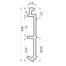 Perfil adaptador UPVC para Inversor 60mm Serie abatible UPView Carbone Espesor 2.5mm Largo 5.85m Color Negro Microtexturizado