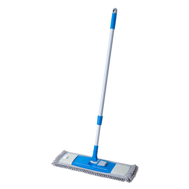 Lampazo Mopa Plana de Microfibra (40cm) con Mango Telescópico 70–120cm. Trapeador para Pisos.