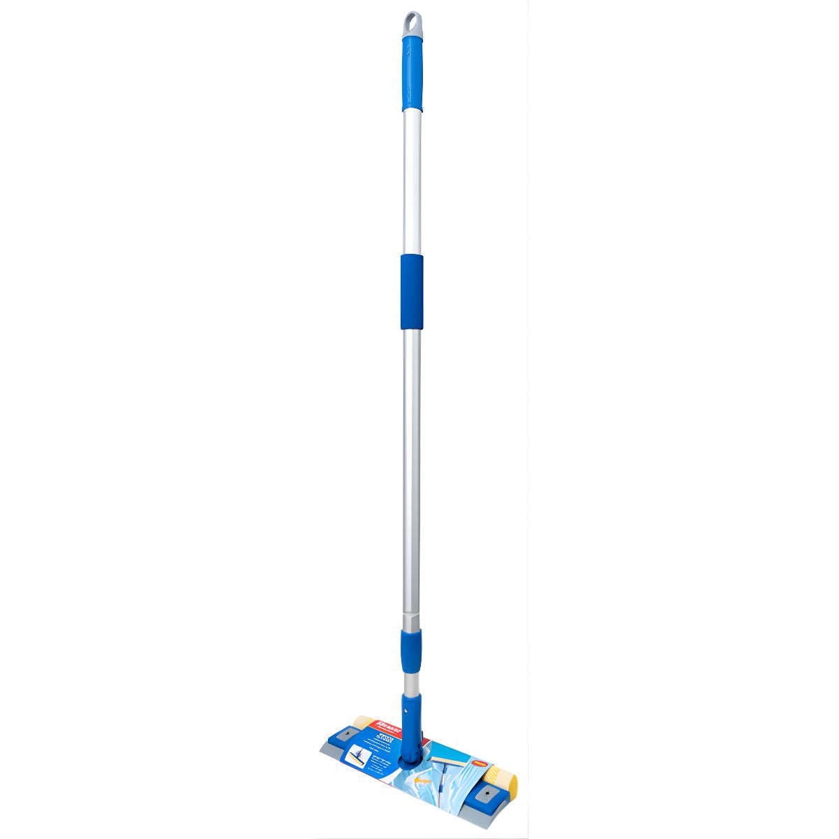 Limpiador de Vidrios 2 en 1 con Mango Telescópico (110–180cm). Limpiador de Ventanas con Esponja y Cabezal Giratorio 360° de 30cm.