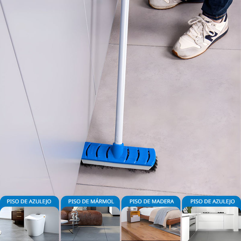 Escoba para Piso de Mango Largo Metálico (120 cm). Cepillo para Limpieza de Suelos.