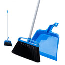 Recogedor con Escoba de Mango Largo Metálico (130 cm). Set de Limpieza 2 Piezas.
