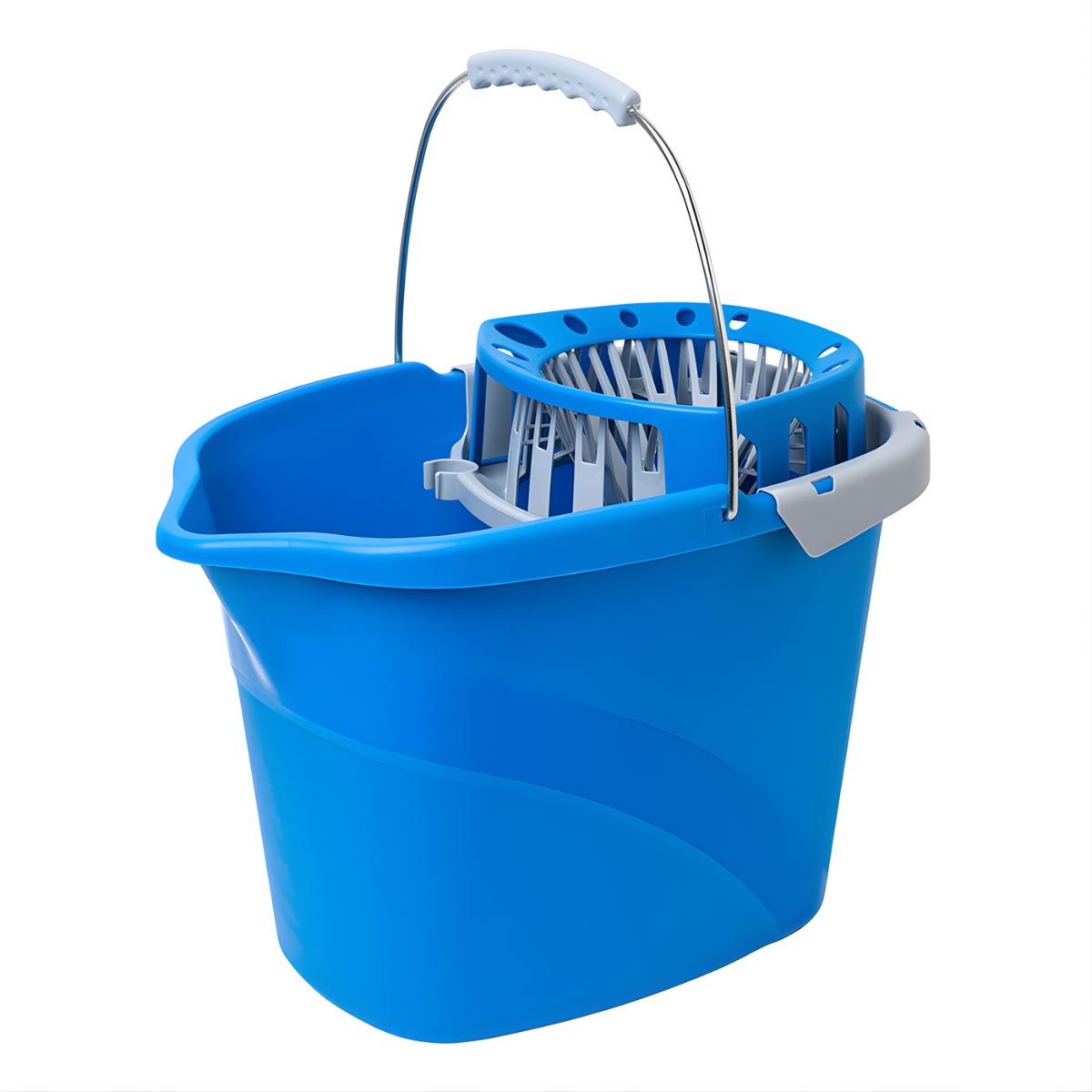 Balde con Escurridor para Trapeador de 15 Litros. Cubeta Plástica con Exprimidor. Cubo.