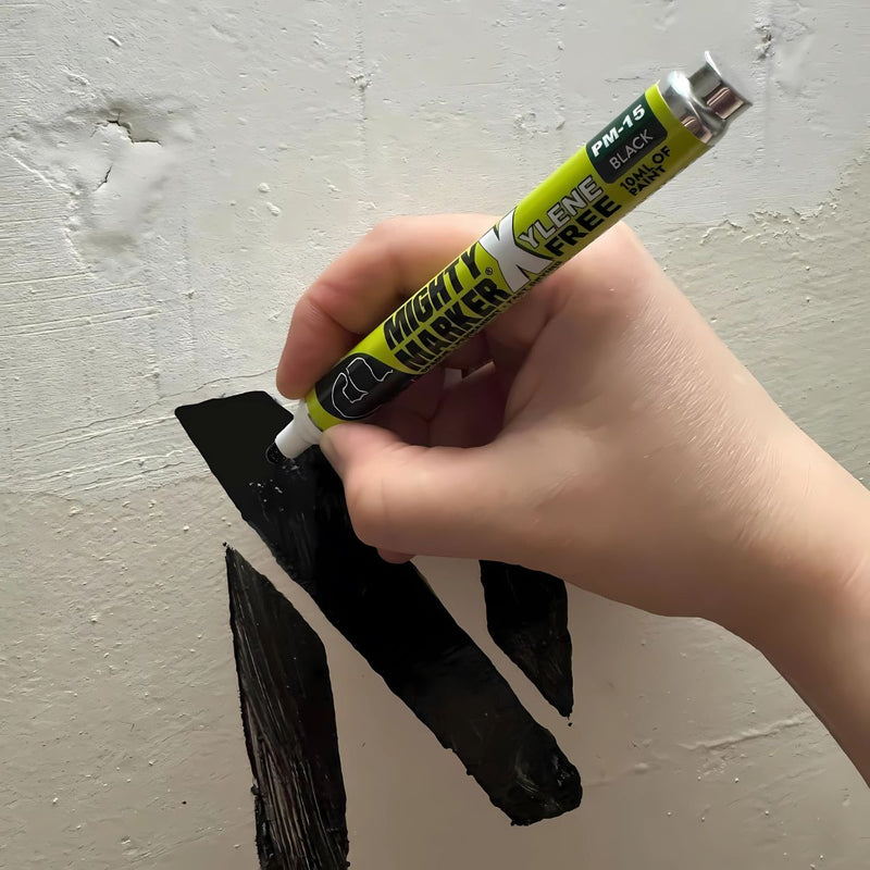 Piloto marcador industrial negro de pintura permanente