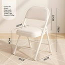 Silla Plegable Reforzada En Metal (79×44×45Cm). Marco Blanco Y Asiento En Cuerina Acolchada. Soporta hasta 150Kg.