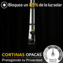 Cortinas Blackout Verde con Argollas (1.4x2.4m) Bloqueo 85% Luz. Cortinas de tela con anillos (2 paneles).
