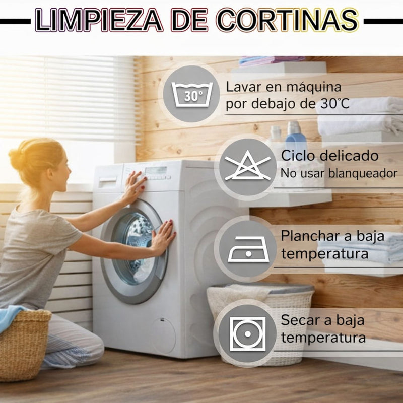 Cortinas Blackout Verde con Argollas (1.4x2.4m) Bloqueo 85% Luz. Cortinas de tela con anillos (2 paneles).