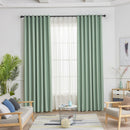Cortinas Blackout Verde con Argollas (1.4x2.4m) Bloqueo 85% Luz. Cortinas de tela con anillos (2 paneles).