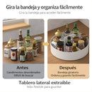 Organizador Giratorio Multifuncional 360° para Cocina (25.5cm) con Asa. Base Antideslizante. Bandeja Giratoria.