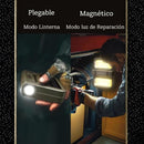 Lámpara Portátil Solar Plegable 2400Lm 5000mAh.  Color Verde Militar. Recargable por USB-C (141×100×30mm). Luz de Emergencia.