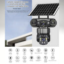 Cámara de Seguridad Solar WiFi. Triple Lente 12MP 2K IP66 PTZ 360°. Zoom 10X. Audio Bidireccional con Detección Humana.