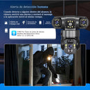 Cámara de Seguridad Solar 4G. Triple Lente 12MP 2K IP66 PTZ 360°. Zoom 10X. Audio Bidireccional con Detección Humana.
