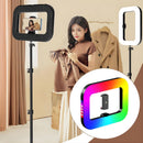 Luz de Anillo RGB Portátil 20W con Trípode Metálico y Soporte para Celular. Iluminación Profesional para influencers o streaming.