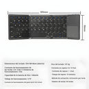 Teclado Bluetooth Plegable Portátil con Touchpad. Compatible iOS Android Windows (305×98×8mm).