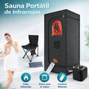 Sauna Portátil de Infrarrojos. Cabina Térmica Individual Plegable. Calentamiento Rápido 1000W. Control Remoto y Temporizador (90x90x180cm).