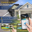 Cámara de Seguridad Solar Binocular WiFi con Lámpara LED 300W PTZ 360°. Visión Nocturna a Color. Detección Humana IP66. Cámara de Videovigilancia.