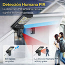 Cámara de Seguridad Solar Binocular WiFi con Lámpara LED 300W PTZ 360°. Visión Nocturna a Color. Detección Humana IP66. Cámara de Videovigilancia.