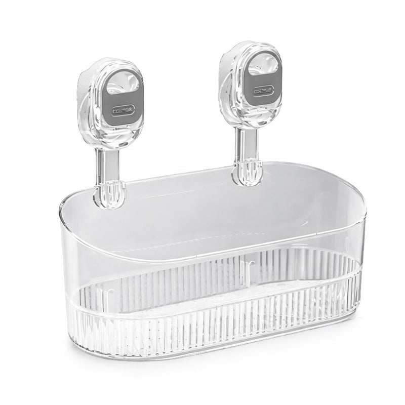 Repisa Transparente Organizador de Ducha con Ventosas de Succión Fuertes sin Taladro. Estante de Baño con Drenaje y Sistema de Bloqueo