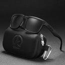 Lentes de Sol Polarizados UV400 Unisex, Montura Rectangular Ligera, Protección Antirreflejo para Conducir, Pesca y Actividades al Aire Libre.(Incluye Estuche). Color Negro.