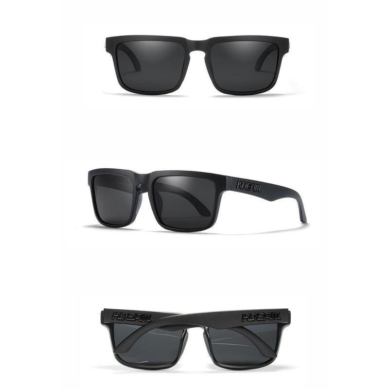 Lentes de Sol Polarizados UV400 Unisex, Montura Rectangular Ligera, Protección Antirreflejo para Conducir, Pesca y Actividades al Aire Libre.(Incluye Estuche). Color Negro.