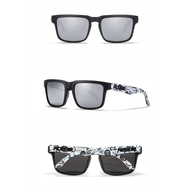 Lentes de Sol Polarizados UV400 Unisex, Montura Rectangular Ligera, Protección Antirreflejo para Conducir, Pesca y Actividades al Aire Libre.(Incluye Estuche). Lente Plateado