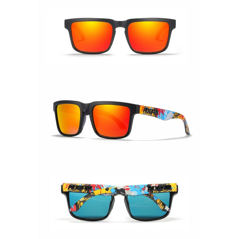 Lentes de Sol Polarizados UV400 Unisex, Montura Rectangular Ligera, Protección Antirreflejo para Conducir, Pesca y Actividades al Aire Libre.(Incluye Estuche). Lente Rojo Espejo