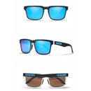 Lentes de Sol Polarizados UV400 Unisex, Montura Rectangular Ligera, Protección Antirreflejo para Conducir, Pesca y Actividades al Aire Libre.(Incluye Estuche). Lente Azul Celeste Espejo