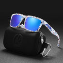 Lentes de Sol Polarizados UV400 Unisex, Protección Antirreflejo para Conducir, Pesca y Actividades al Aire Libre.(Incluye Estuche).Montura Blanca Y Lente Azul Espejo