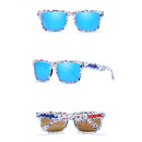 Lentes de Sol Polarizados UV400 Unisex, Protección Antirreflejo para Conducir, Pesca y Actividades al Aire Libre.(Incluye Estuche).Montura Blanca Y Lente Azul Espejo