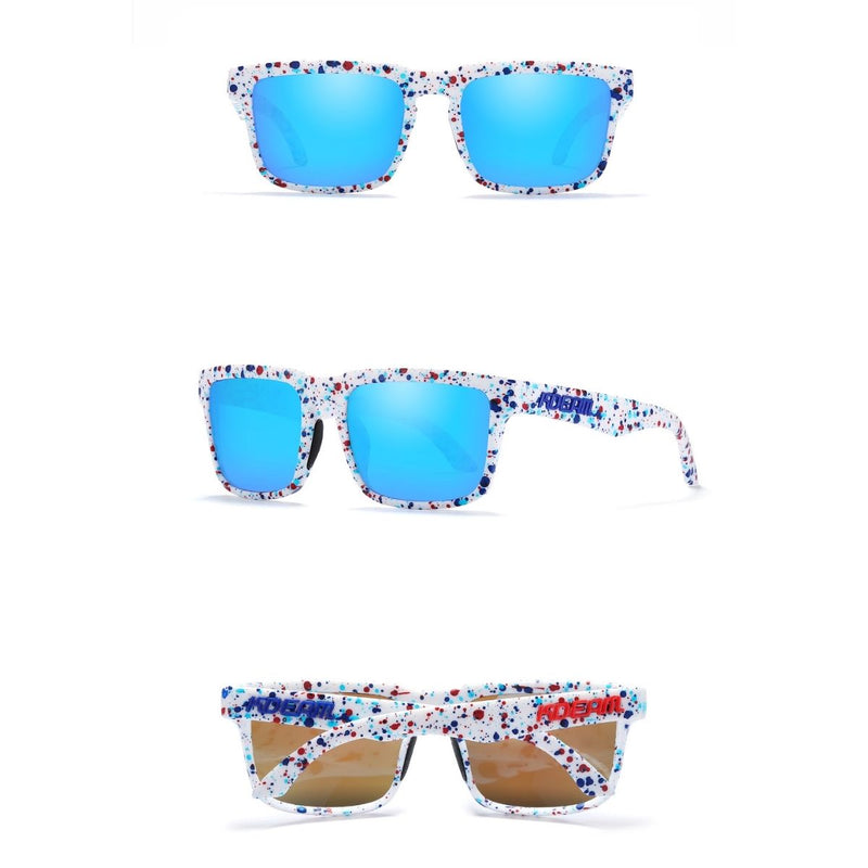 Lentes de Sol Polarizados UV400 Unisex, Protección Antirreflejo para Conducir, Pesca y Actividades al Aire Libre.(Incluye Estuche).Montura Blanca Y Lente Azul Espejo