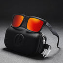 Lentes de Sol Polarizados UV400 Unisex, Protección Antirreflejo para Conducir, Pesca y Actividades al Aire Libre.(Incluye Estuche).Montura Negra Y Lente Rojo Espejo