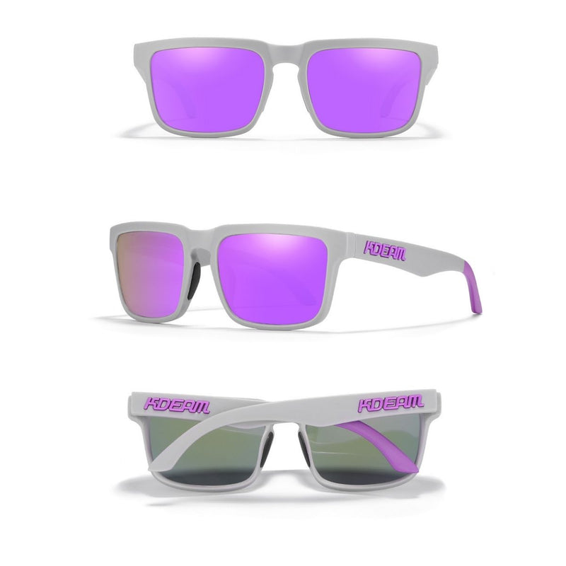 Lentes de Sol Polarizados UV400 Unisex, Protección Antirreflejo para Conducir, Pesca y Actividades al Aire Libre.(Incluye Estuche).Lente Violeta Espejo