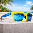 Lentes de Sol Polarizados UV400 Unisex, Protección Antirreflejo para Conducir, Pesca y Actividades al Aire Libre.(Incluye Estuche).Azul Y Amarillo, Lente Azul Espejo