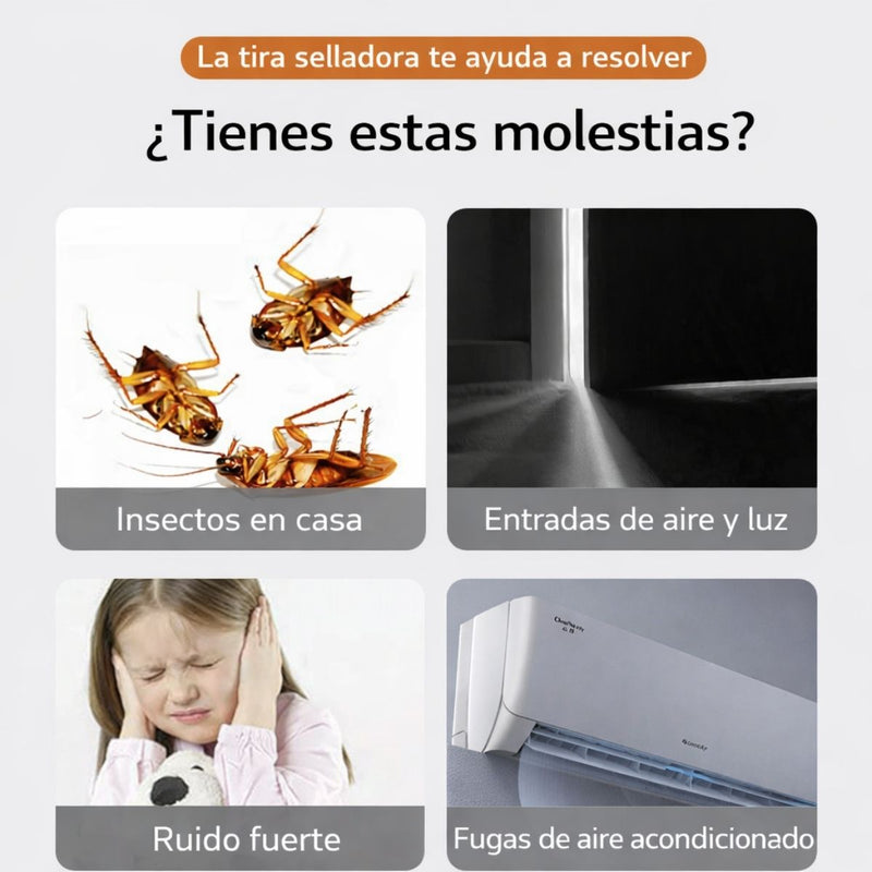 Guardapolvos Burlete para Puerta Autoadhesiva. Tira SelladoraTransparente de PVC. Goma Antiviento, Antipolvo y Antiruido (1 m)