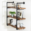 Repisas Estantes Flotantes Industrial De 3 Niveles con Tubos de Hierro y Madera Maciza. Repisa Decorativa para Sala, Cocina u Oficina (80cm)