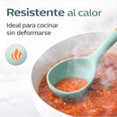 Utensilios de Cocina de Silicona Antiadherente De 12 Piezas Verde claro con Mangos de Madera. Juego De Cucharones Y Tenaza Resistente al Calor De Grado Alimenticio.