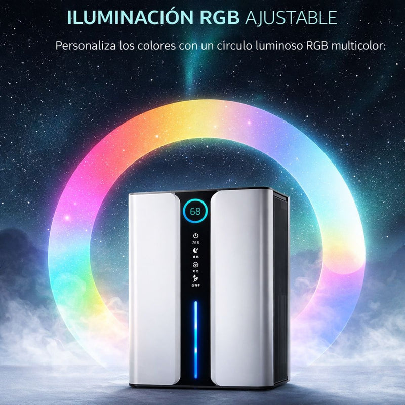 Deshumidificador Eléctrico con Pantalla Digital y Tanque de 3L y 78W. Ideal Para Closets, Armarios, Cuartos Y Baños. Extractor De Humedad en Cobertura 30–60 m².