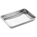 Bandeja Cuadrada de Acero Inoxidable 304 Grado Alimenticio, Bordes Redondeados y Acabado Espejo, Uso Doméstico y Comercial 27x20x4.8cm