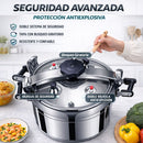 Olla de Presión De Cocción Rápida , Sistema de Seguridad con Válvulas Dobles A Prueba de Explosiones, Compatible con Gas y Cocina Eléctrica. Capacidad 7 Litros.24 cm