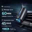 Difusor Aromatizador para Auto con Spray Inteligente. Ambientador de Aire Recargable USB-C, Cuerpo Metálico, 3 Niveles de Fragancia. (Incluye 3 Aceites Esenciales Shangri -La)