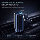 Difusor Aromatizador para Auto con Spray Inteligente. Ambientador de Aire Recargable USB-C, Cuerpo Metálico, 3 Niveles de Fragancia. (Incluye 3 Aceites Esenciales Shangri -La)