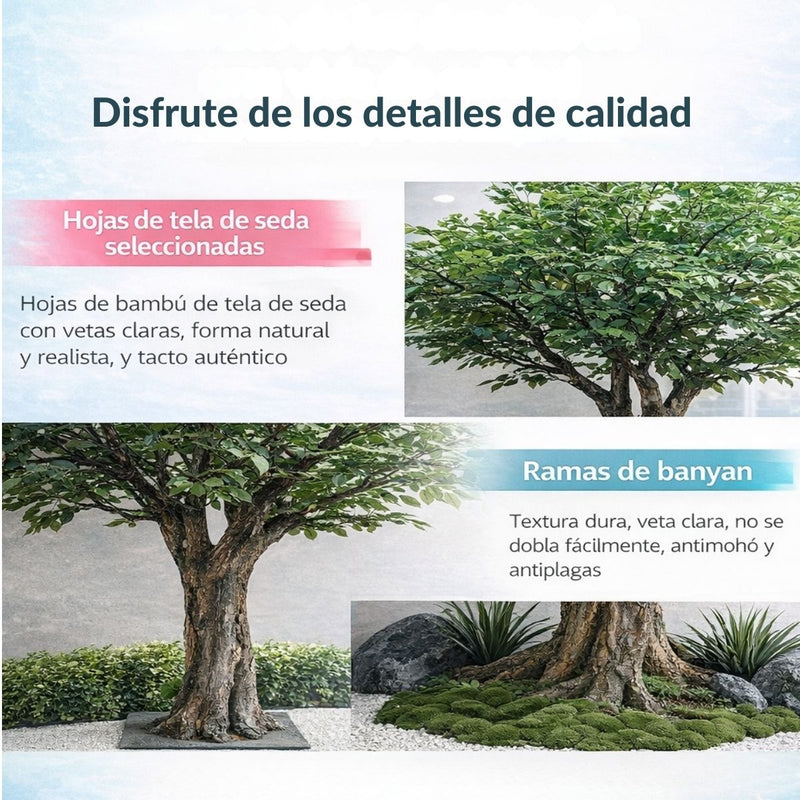 Árbol Banyan Simulado Decorativo de 3 Metros De Alta Densidad y Gran Realismo. Árbol Artificial Para decoración de Oficina Y Eventos. Planta