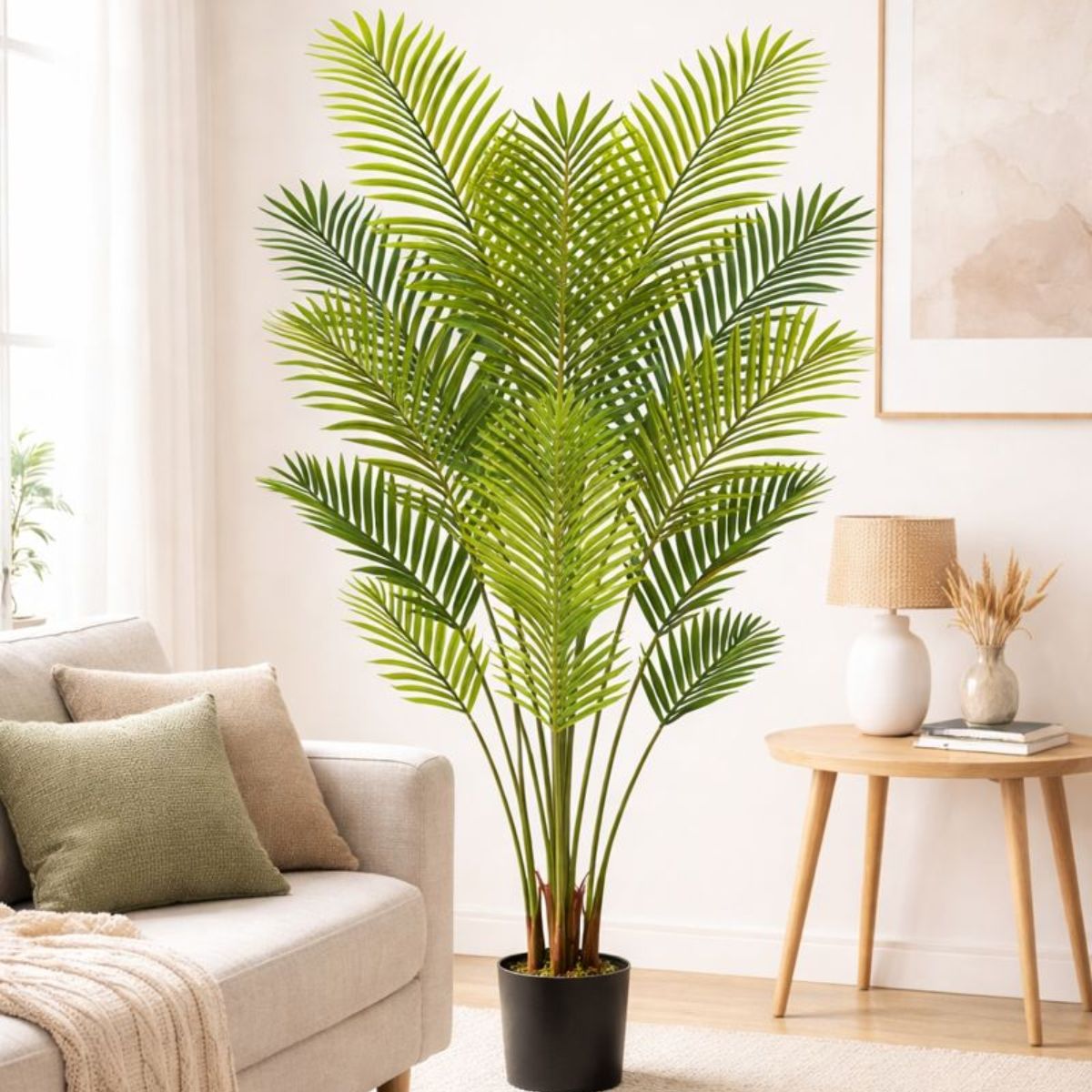 Planta Areca Artificial. Palmera Decorativa para Interiores. Árbol Realistas Altura de 120 cm.