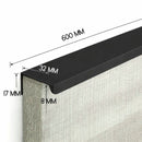 Tirador Jaladera Para Modulares de Cocinas y Closet. Color Negro. Instalación con Tornillo Oculto. Perfil aluminio Haladera. 60 cm.