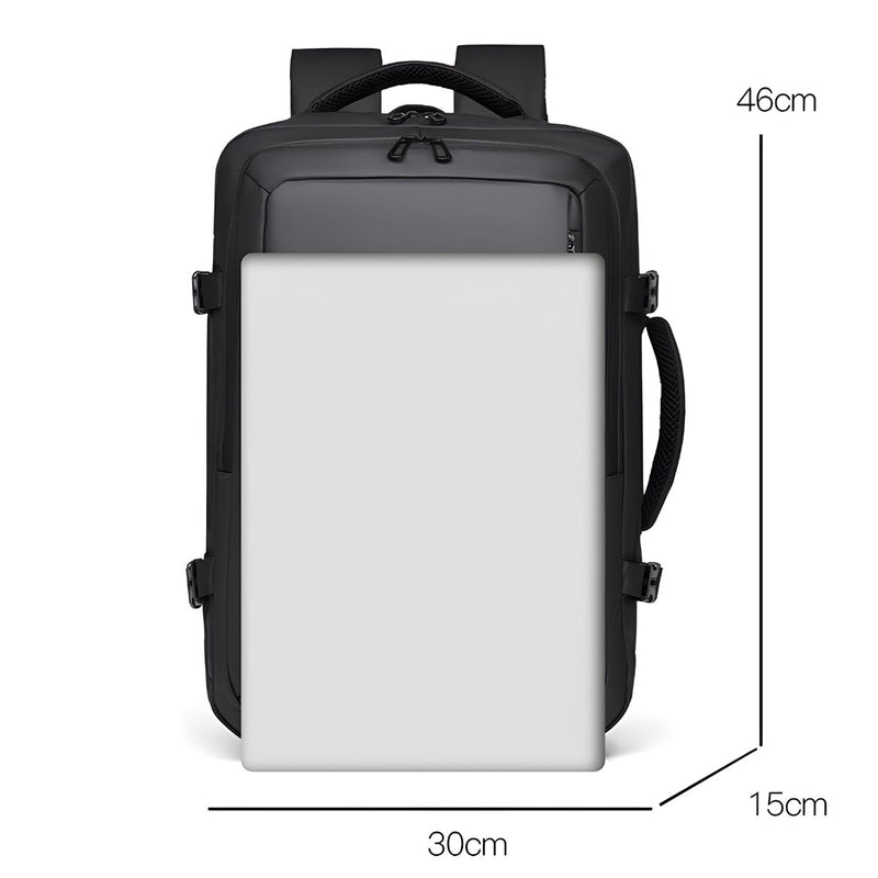 Mochila de Viaje Impermeable Antirrobo para Laptop 15.6”. Backpack Morral con Compartimentos Organizados y de Gran Capacidad. Color Gris.