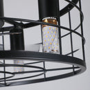 Abanico de Techo lámpara de 48CM con Luz Estilo Industrial. Ventilador de 6 Velocidades con Control Remoto. Color Negro.